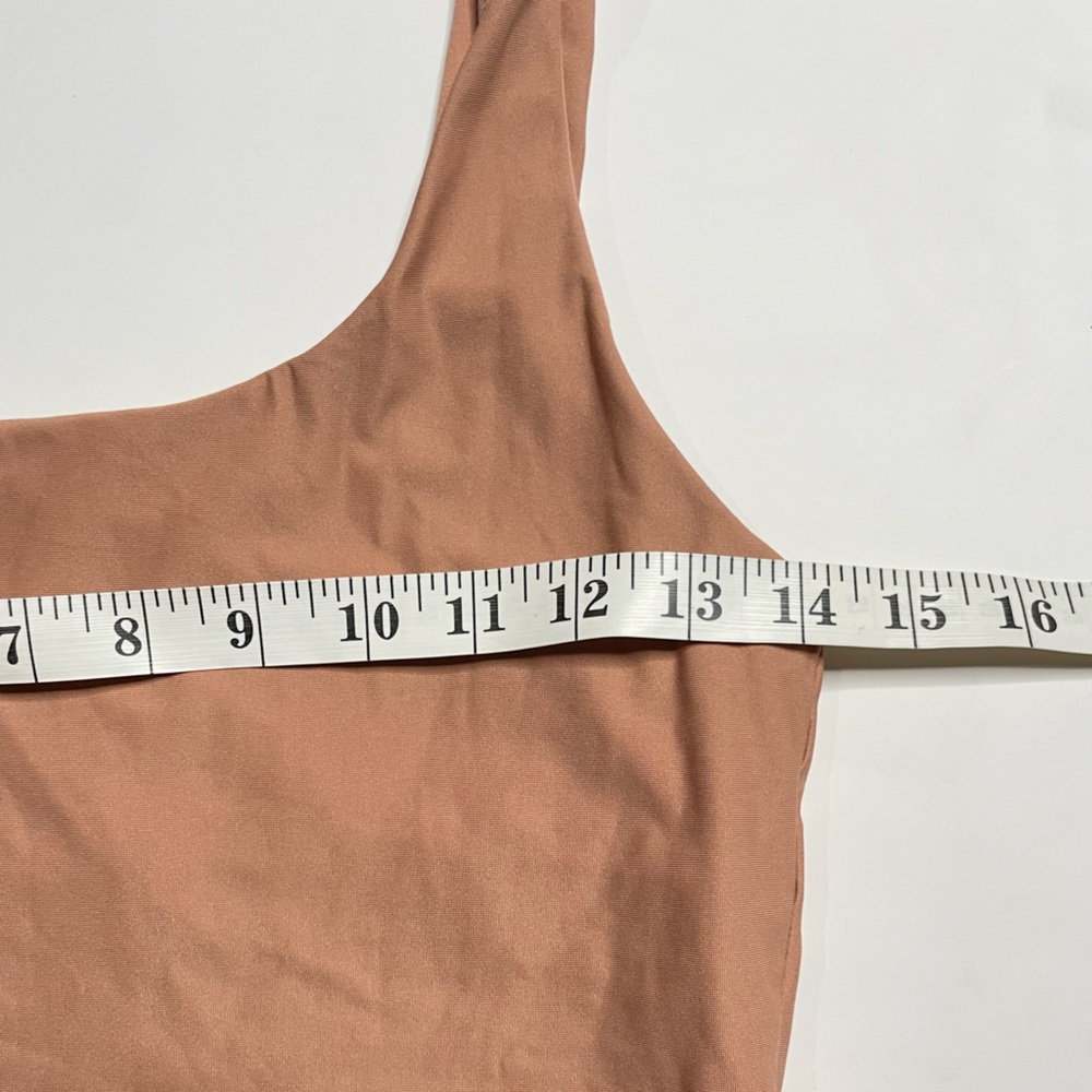 Fabletics Square Neck Brown Cropped Top Size Xs/S - image 2